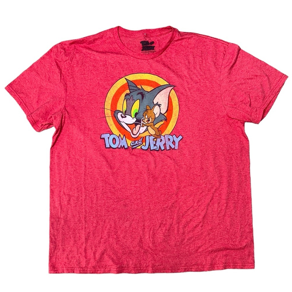Tom and Jerry Cartoon Network Red Retro Vintage Style T-Shirt Unisex XL